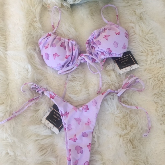 NEW! Purple Lilac Butterfly Bikini Swimsuit Set - Picture 14 of 17
